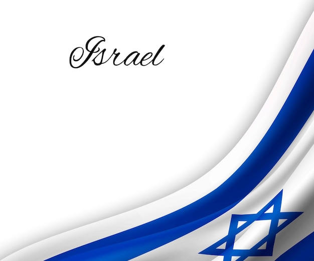 Vetor bandeira de israel em fundo branco.