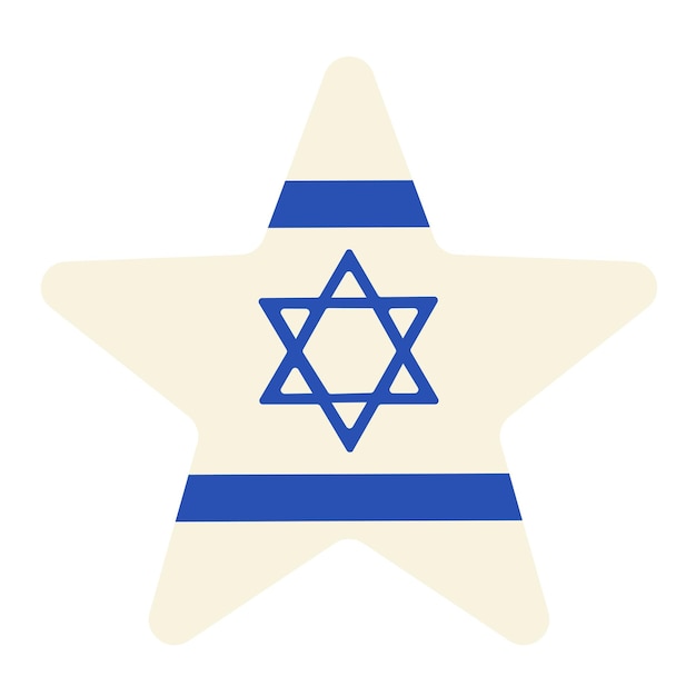 Vetor bandeira de israel estrela festiva de cinco pontas leite sólido