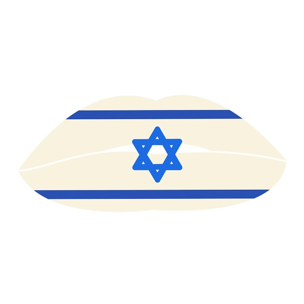 Vetor bandeira de israel menina festiva lips solid milk