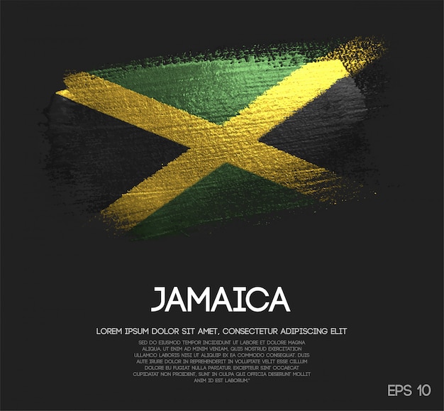 Bandeira de Jamaica feita de Glitter Sparkle Brush Paint