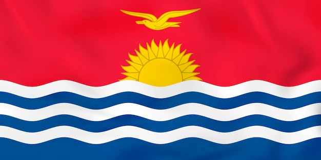 Bandeira de Kiribati agitando Bandeira nacional de Kiribati textura de fundo