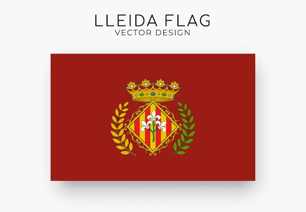 Bandeira de Lleida Bandeira detalhada em fundo branco Ilustração vetorial