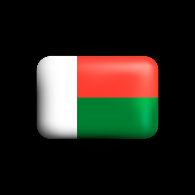 Bandeira de Madagascar Ícone 3D Bandeira Nacional de Madagascar