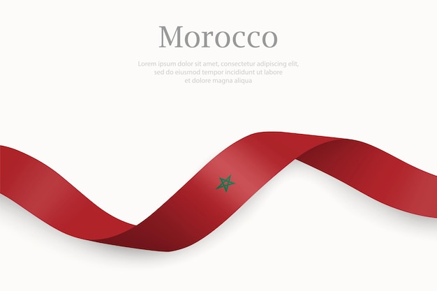 Bandeira de Marrocos a agitar a fita