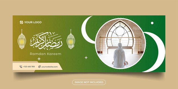 Bandeira de mídia social ramdan kareem