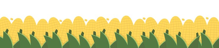 Vetor bandeira de milho de moldura de borda de legumes de milho com espaço de cópia