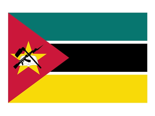 Vetor bandeira de moçambique bandeira oficial do país ícone da bandeira mundial ícone da bandeira internacional