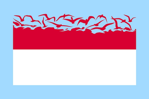Vetor bandeira de mônaco com conceito de liberdade bandeira de mônaco se transformando em pássaros voadores vetor