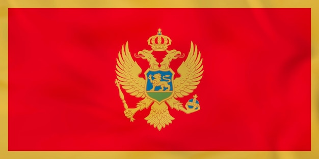 Bandeira de Montenegro agitando Bandeira nacional de Montenegro textura de fundo