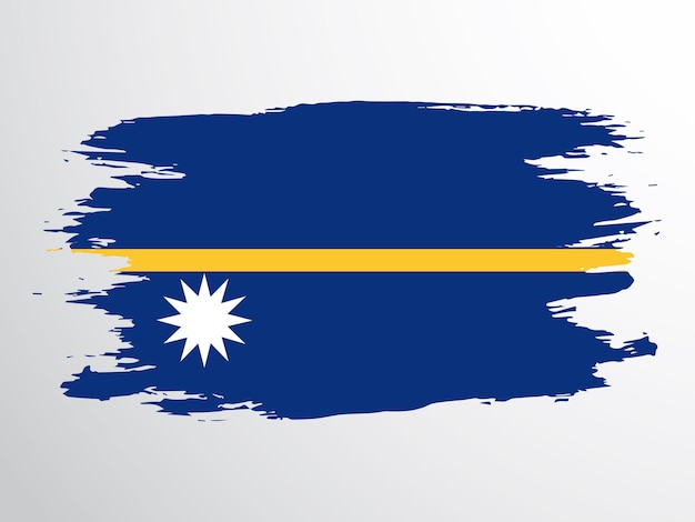 Bandeira de nauru pintada com um pincel