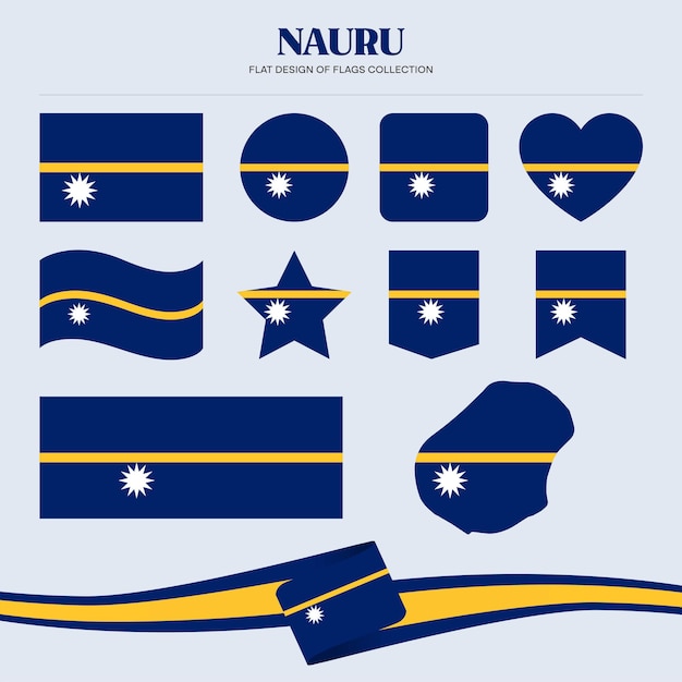 Bandeira de Nauru projeto plano de bandeiras coleção de formas de papelaria