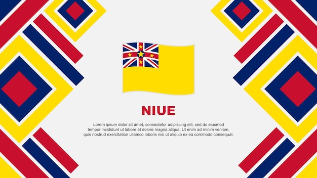 Bandeira de niue abstract background design template banner do dia da independência de niue papel de parede ilustração vetorial de niue