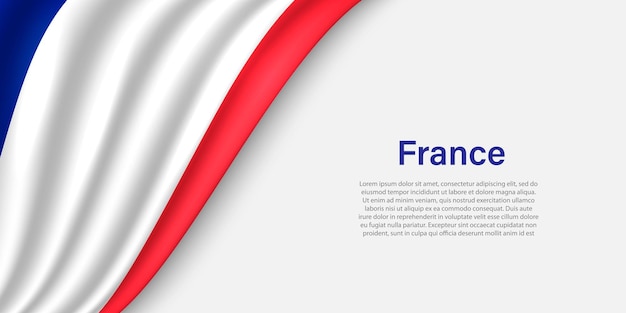 Bandeira de onda da França em fundo branco