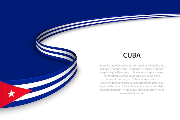 Bandeira de onda de cuba com fundo copyspace