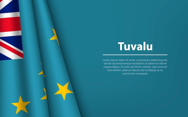 Bandeira de onda de Tuvalu com fundo copyspace