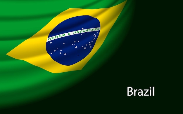 Bandeira de onda do Brasil em fundo escuro