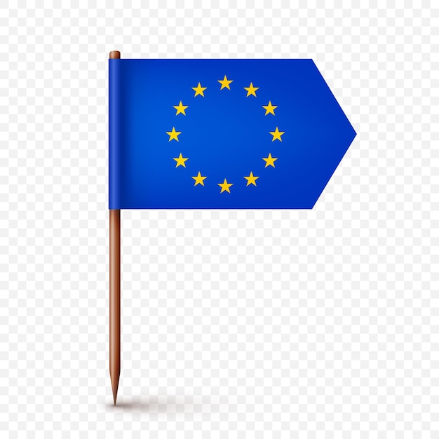 Bandeira de palito de dente europeia realista lembrança da europa palito de dentada de madeira com bandeira de papel localização