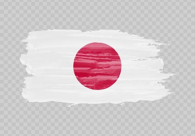Vetor bandeira de pintura em aquarela do japão