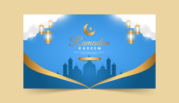 bandeira de ramadan ou cartão de saudação para celebração islâmica