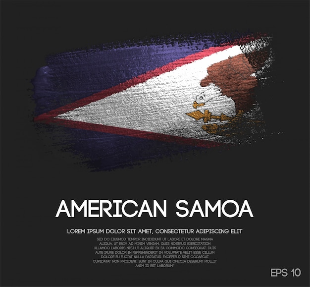 Bandeira de Samoa Americana feita de Glitter Sparkle Brush Paint