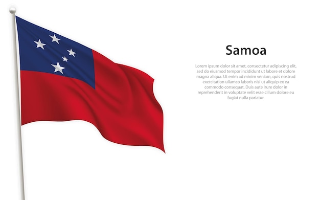 Bandeira de samoa em fundo branco modelo para design de cartaz do dia da independência