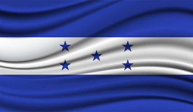 Vetor bandeira de seda acenando de fundo de textura de cetim de seda de honduras