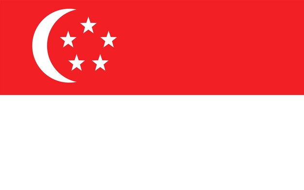 Vetor bandeira de singapura símbolo oficial do país