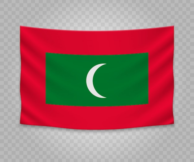 Bandeira de suspensão realista das maldivas