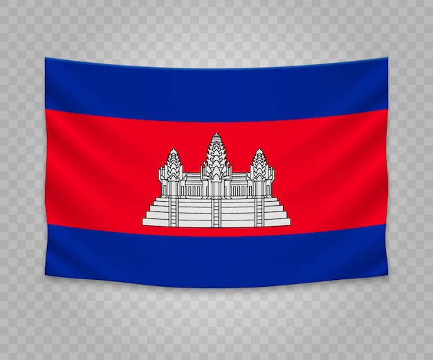 Bandeira de suspensão realista do camboja