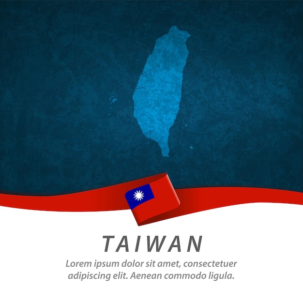 Bandeira de taiwan com mapa central