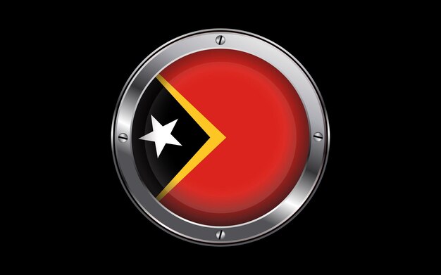 Vetor bandeira de timor leste em vetor 3d