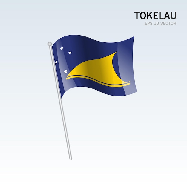 Bandeira de tokelau isolada em cinza