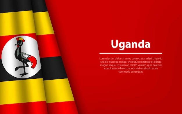 Bandeira de Uganda com fundo copyspace