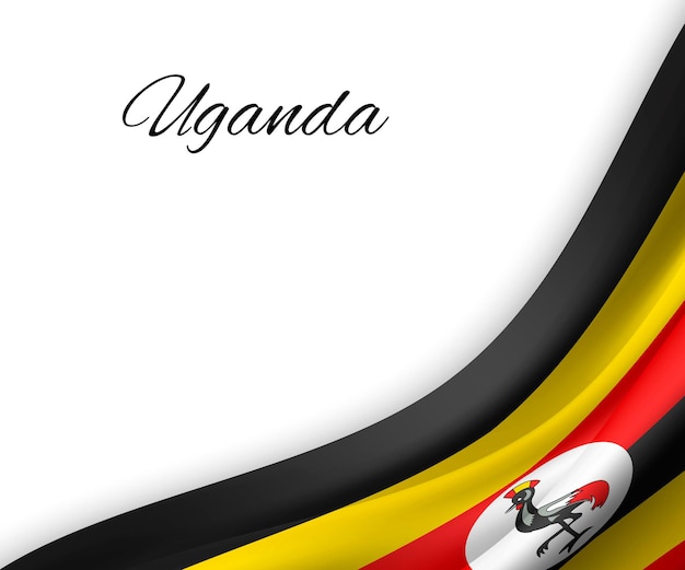 Bandeira de uganda em fundo branco.