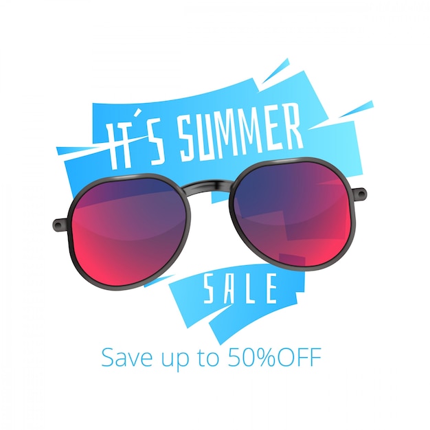 Bandeira de venda de verão de óculos de sol