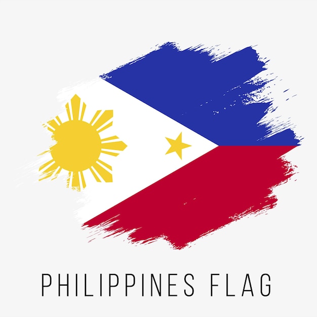 Bandeira de vetor de filipinas. bandeira das filipinas para o dia da independência. bandeira das filipinas grunge