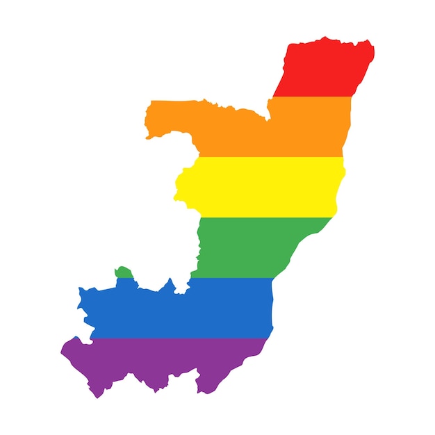 Bandeira do arco-íris do orgulho gay lgbtq mapa de