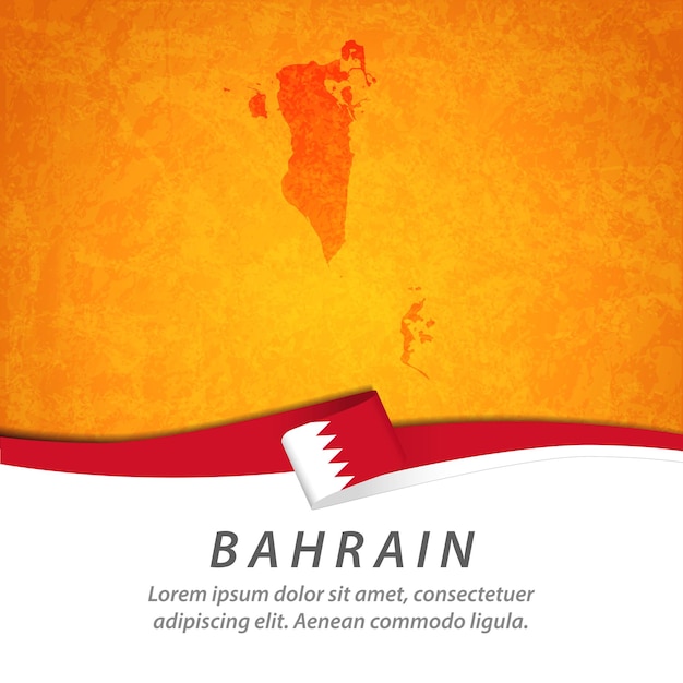 Bandeira do bahrein com mapa central