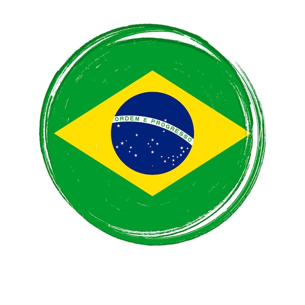 Vetor bandeira do brasil com pincel grunge