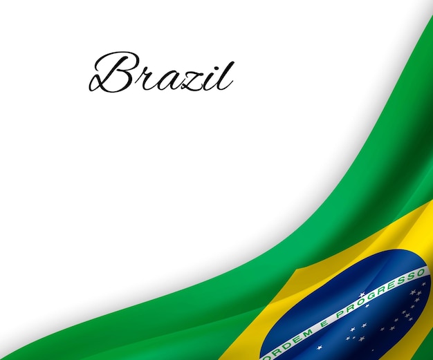 Bandeira do Brasil em fundo branco.