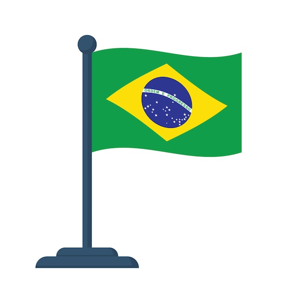 Bandeira do brasil isolada em fundo branco