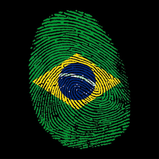 bandeira do brasil na impressão digital