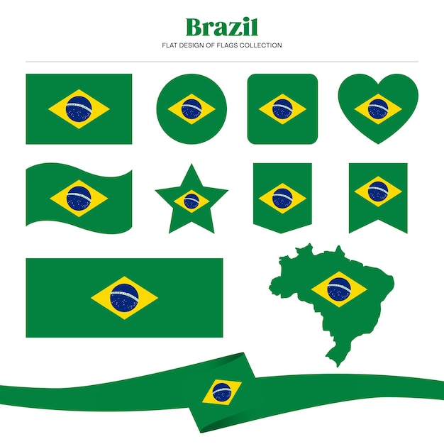 Bandeira do Brasil projeto plano de bandeiras coleção de formas de papelão
