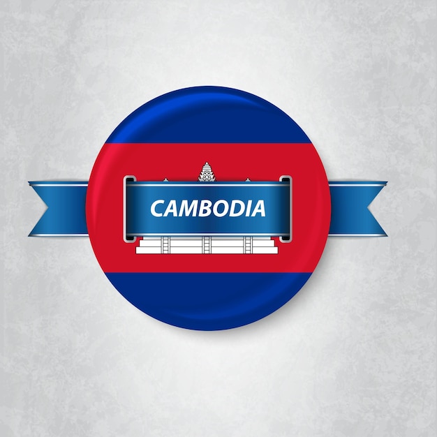 Bandeira do camboja em um círculo