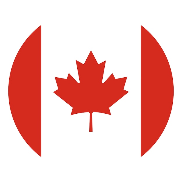 bandeira do Canadá Bandeira do Canadá em forma de desenho de círculo