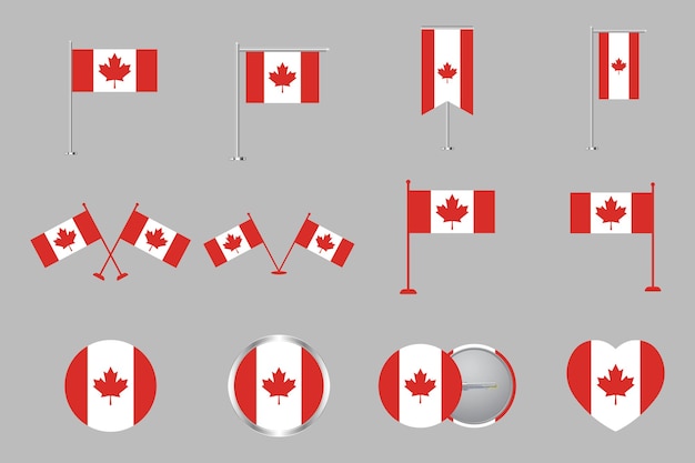 Bandeira do Canadá Configuração original e simples da bandeira do Canadá Ilustração vetorial do bando do Canadá Coleta