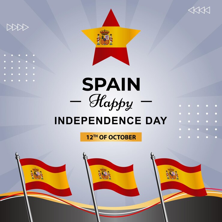 Vetor bandeira do cartaz da espanha para o dia da independência