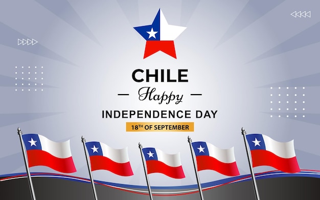 Bandeira do cartaz do chile para o dia da independência