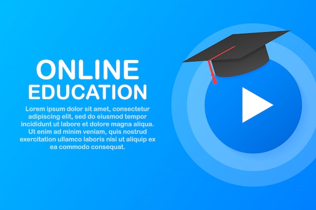 Bandeira do conceito de educação on-line. cursos de treinamento online. tutoriais, e aprendizagem ..