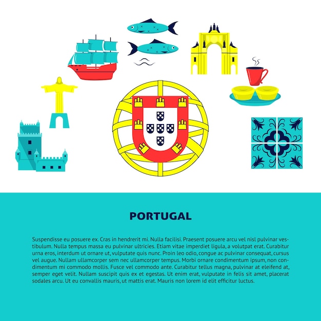 Vetor bandeira do conceito de portugal